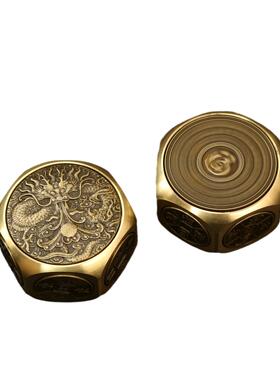 黄铜八关面转转工艺摆件p-157客厅办公室玄桌面饰手把件品铜工装