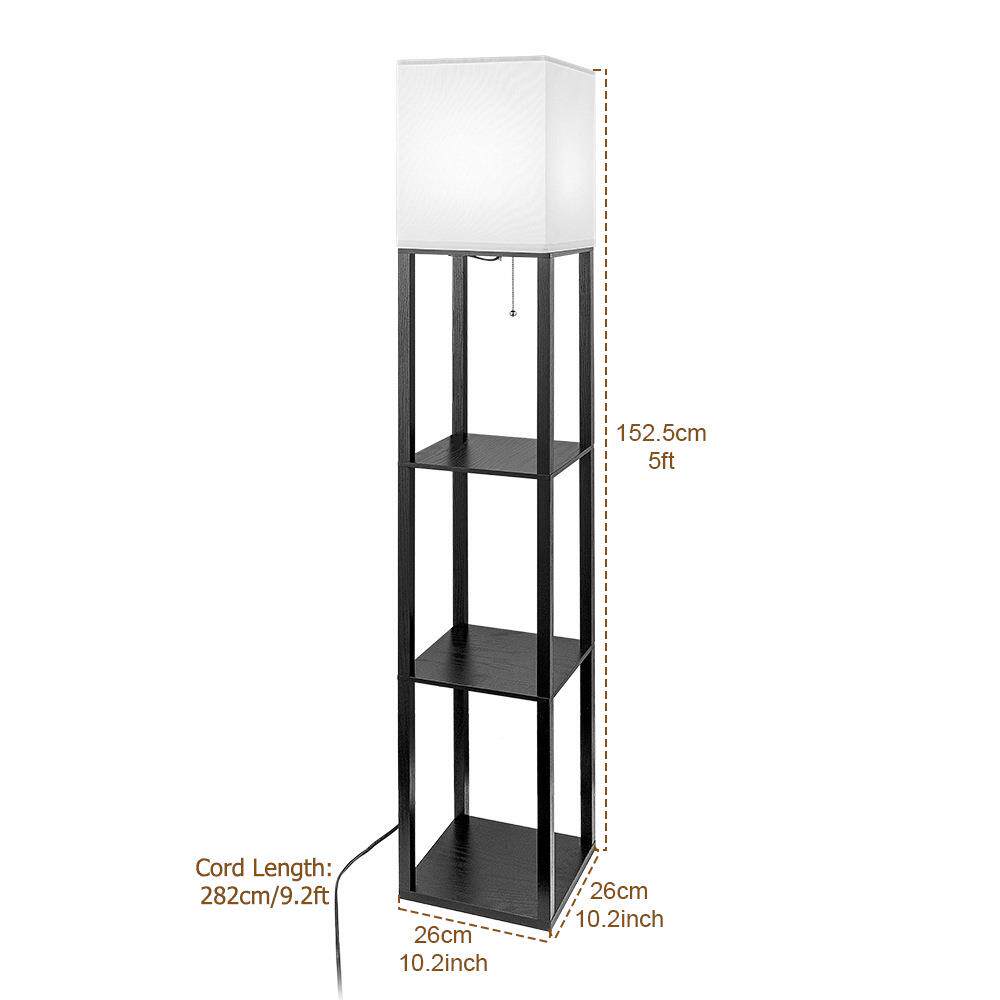 色地灯黑白布罩置物落架39861灯书架落地灯拉链开关柱方型布艺落