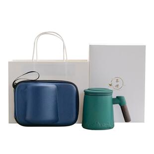 陶瓷茶山语办公分离茶泡杯子男士个人办水公杯室女过滤茶漏家用喝