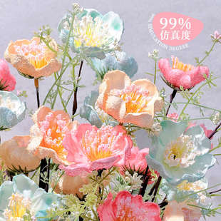 仿真杜鹃花干花花束轻奢高端摆设餐桌客厅插花装饰高级感假花摆件