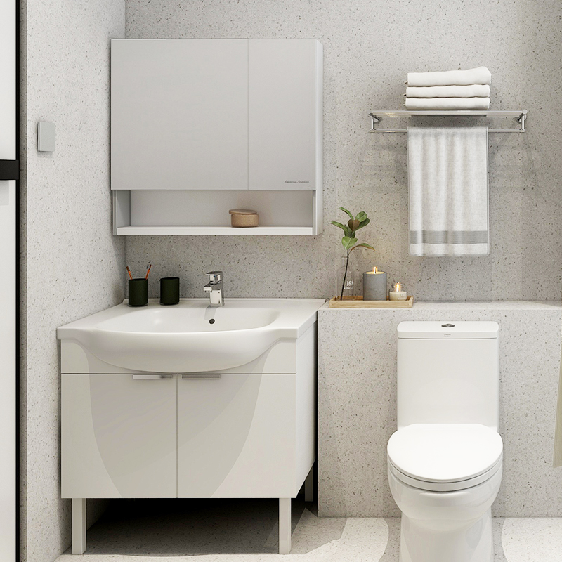 美标多层实木陶瓷一体盆