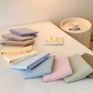 60s床单单件纯棉双人加厚磨毛x纯色100%全棉学生宿舍单人床单ins