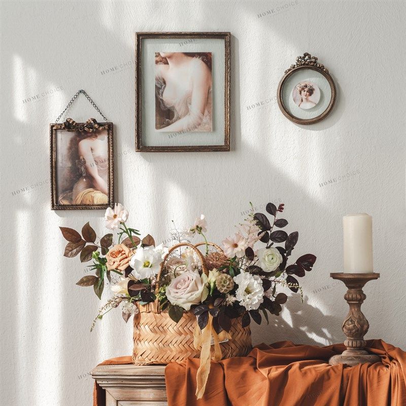 润家家居法式复古装饰画客厅背景墙餐厅玻璃美T式小众组合挂画框