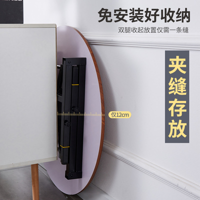 折叠桌大圆桌简易家用餐桌小户型多功能小饭桌可升T降便携圆桌方