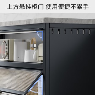 厨房置物架落地多层岩板餐边柜收纳D储物柜多功能靠墙一体碗橱柜
