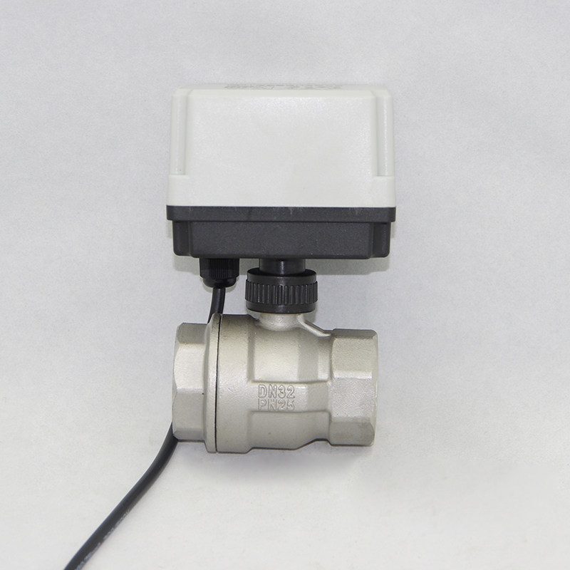 二线断电自动复位不锈钢耐酸碱常开闭电动球阀12V24V2V20V4分6分