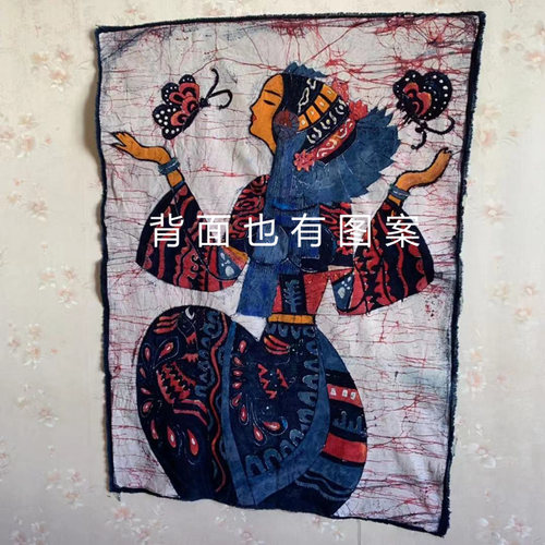 云南手绘民族风蜡染油画壁挂居家咖啡屋餐厅N扎染艺术背景特产礼