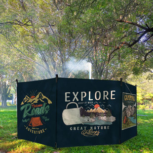 户外露营挡风板阵幕n防雨防风野餐烧烤屏风野炊篝火炉围挡取暖天