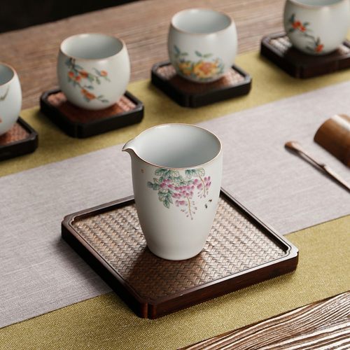 复古汝窑公道杯陶瓷公杯匀杯茶海大号茶K杯分茶器茶漏配件功夫茶