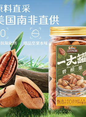 三只松鼠罐装大颗粒碧根果500g