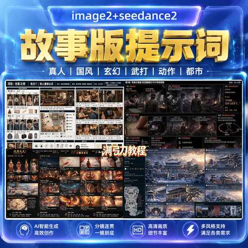 ai故事版调度提示词image2seedance2漫剧电商Tk带货视频LibTV教程