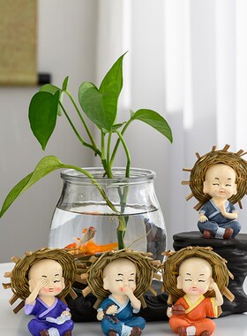 创意玻璃绿萝水培瓶现代客厅办公桌装饰插小