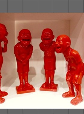 岳敏君迎宾人物装饰桌面树脂摆设现代艺术品抽象雕塑潮流