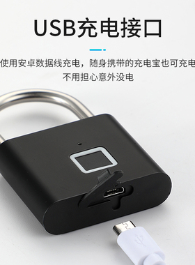 智能电子小锁头指纹挂锁门扣门栓家用加长防水防锈宿舍防盗柜子锁