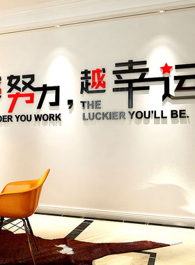 幸运水晶立体墙画公司办公室会议室励志性标语装饰品