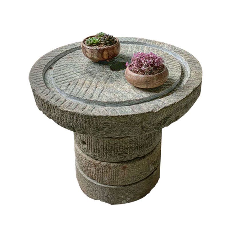 老石磨茶桌茶台磨盘改造旧石器磨片茶盘石桌石凳家用庭院摆件