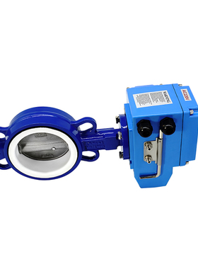 D971F-1 新款电动对夹四氟不锈钢板蝶 DN 5  100  00