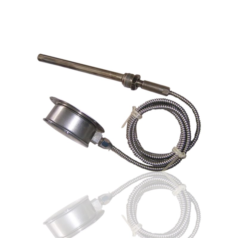 全钢压力式温度表毛细管温度计燃烧炉温度表W-0 00C径后边