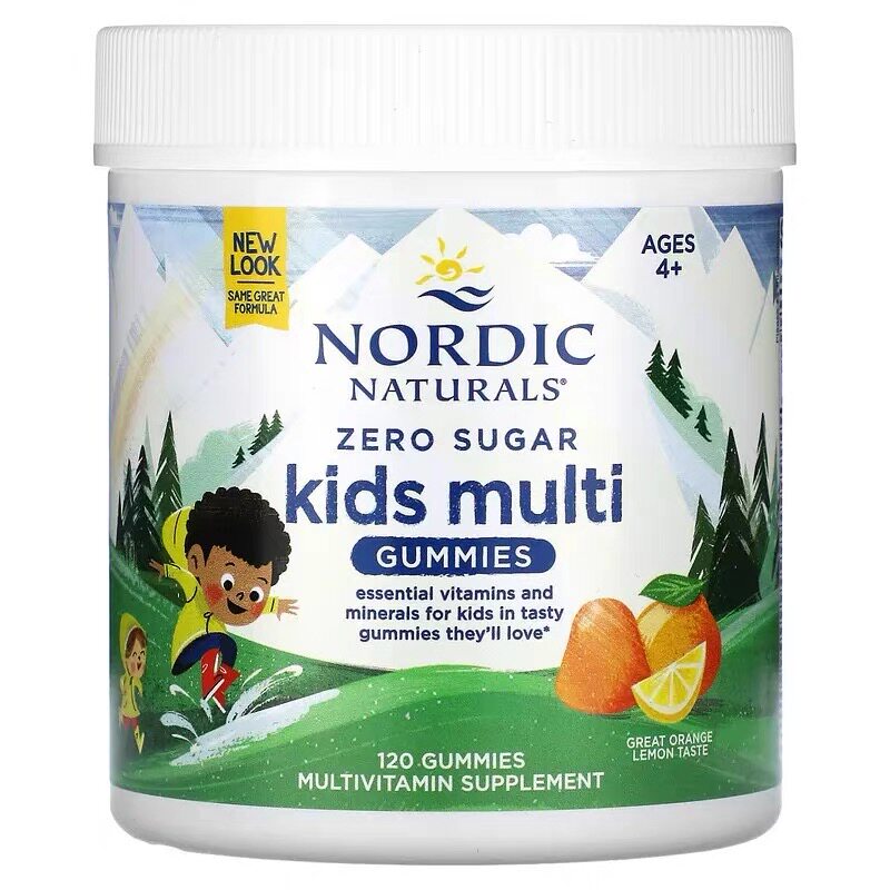 儿童复合维生素软糖 无糖 易咀嚼 4岁以上 成长 Nordic Naturals