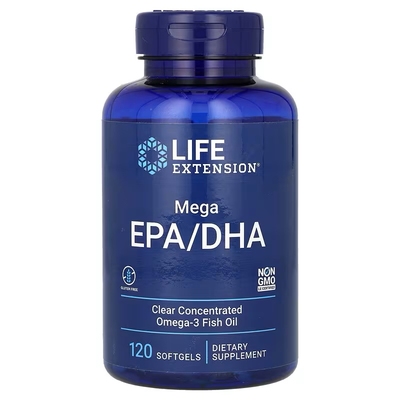 Life Extension Mega EPA/DHA 120 粒软胶囊每粒软胶囊 1000 毫克