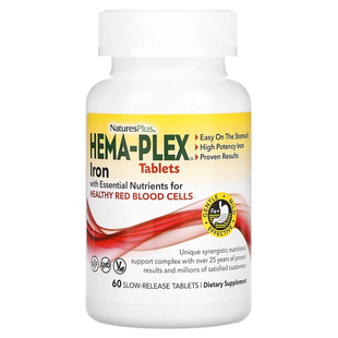 NaturesPlus Hema-Plex铁复合物,60 片缓释片