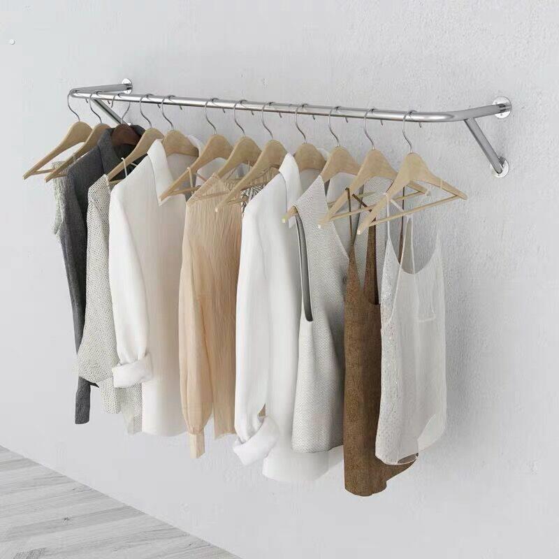 服装店展示架上墙正侧挂衣服架子壁挂式女装店衣架挂衣杆货架装修