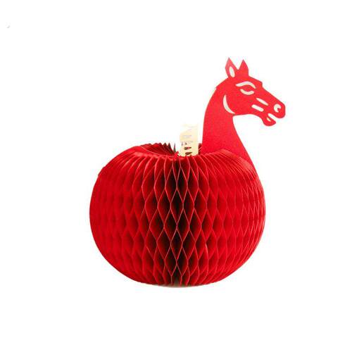 马年折纸灯笼挂件吉祥物2026新年装饰品春节布置可爱纸质小马立体