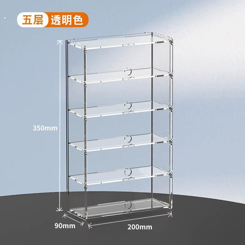 压克力滑鼠带门收纳盒高清透明4-8层抽屉游戏手柄防尘展示置物架