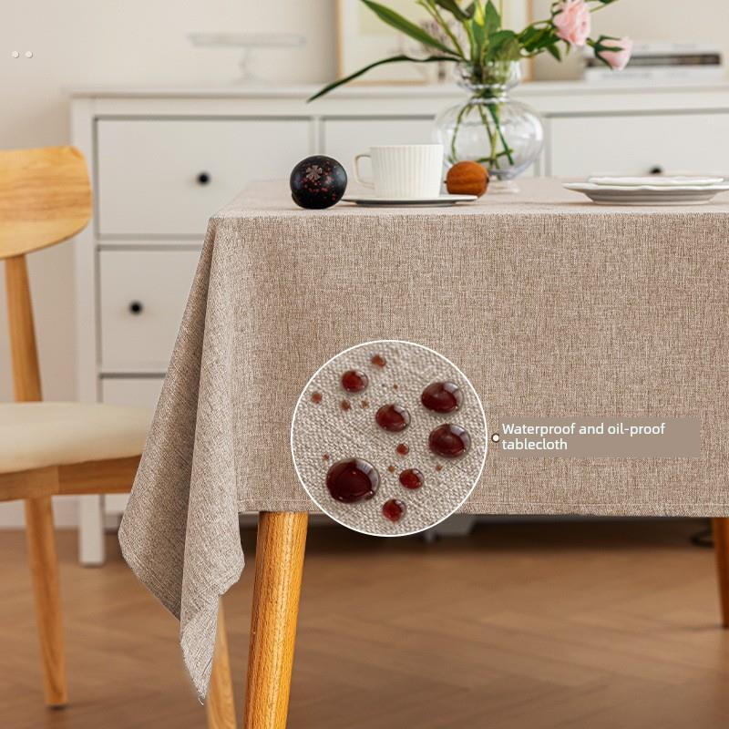 纯色布艺桌布棉麻亚麻加厚素色简约餐桌布现代茶几长方形书桌台布