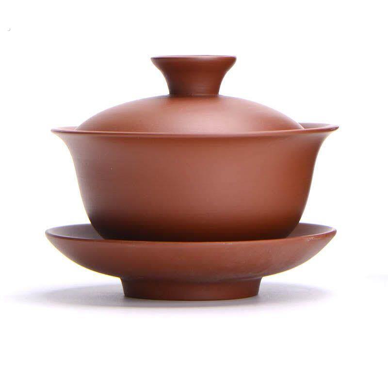 逸峰盖碗茶杯紫砂三才盖碗单个套装泡茶茶具大号古代茶杯家用防烫