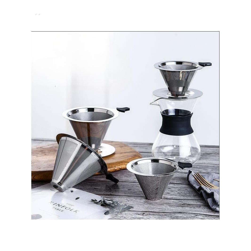 304不锈钢咖啡过滤器1200目手冲咖啡过滤漏斗双层免滤纸茗茶滤网