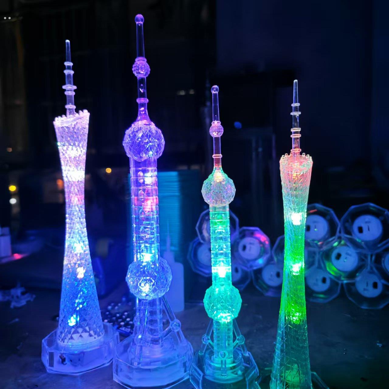 上海东方明珠模型东方明珠塔纪念品世界建筑模型摆件创意礼物亮灯