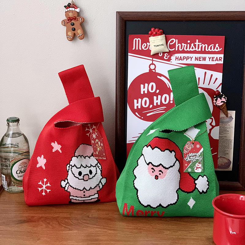 圣诞节针织礼物手提袋平安夜喜铺