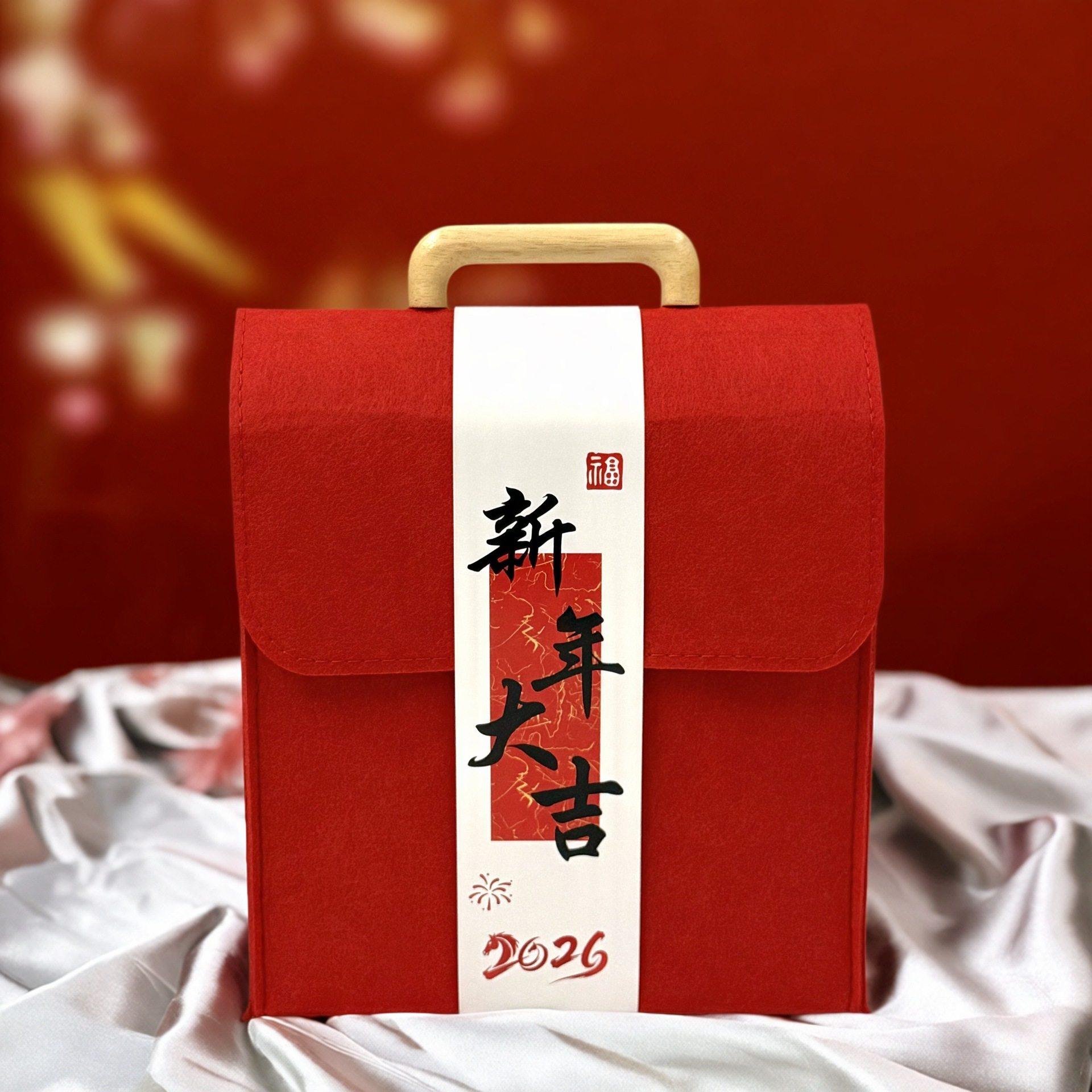 2026马年春节礼袋毛毡袋手提袋年货年会送员工实用礼物新年礼品袋,包装,中秋礼品包装,淘宝优惠券,粉丝福利购,淘宝优惠卷