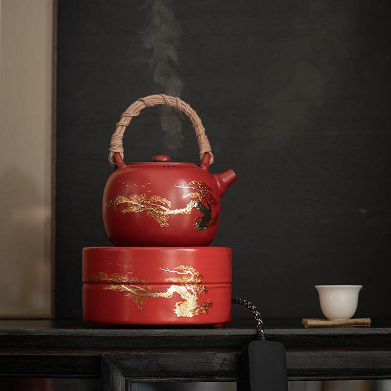 山楂红家用电陶炉煮茶器陶壶烧水壶白茶普洱煮茶壶电茶炉茶具套装