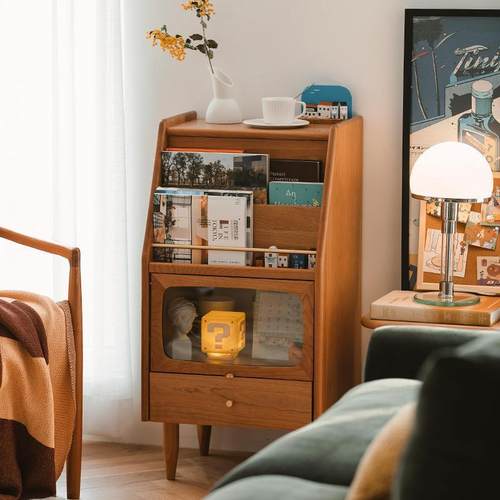 方糖杂志柜实木小书架简约多功能边角柜储物柜北欧收纳柜