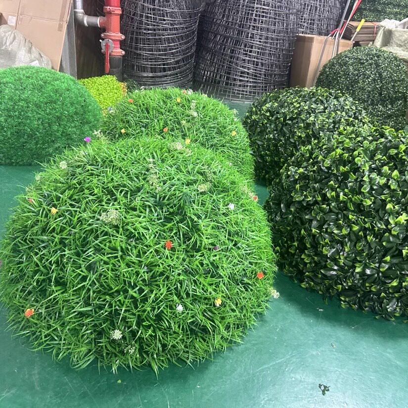 户外井盖装饰绿植遮挡装饰品仿真绿植大秧苗带花草球装饰米兰草球