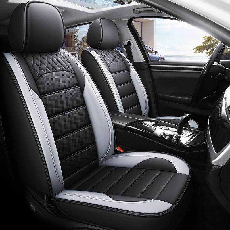 temu新款汽车座套全包围座垫全皮四季通用座椅套透气坐垫外贸