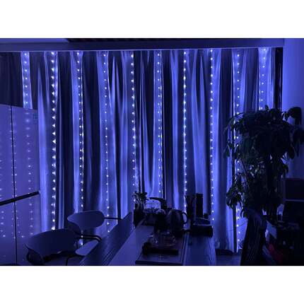 LED皮线灯幻彩窗帘灯3*3圣诞节装饰灯APP无码点控大厅卧室星光灯