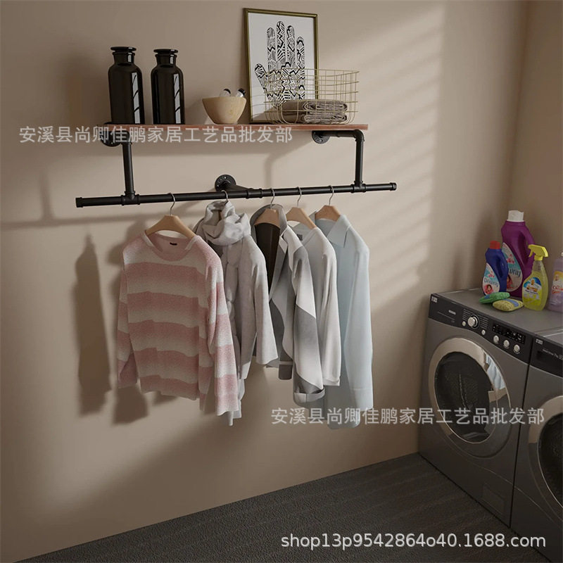 36英寸工业管顶层节省空间的壁挂式衣架壁橱存储用吊杆架洗衣房