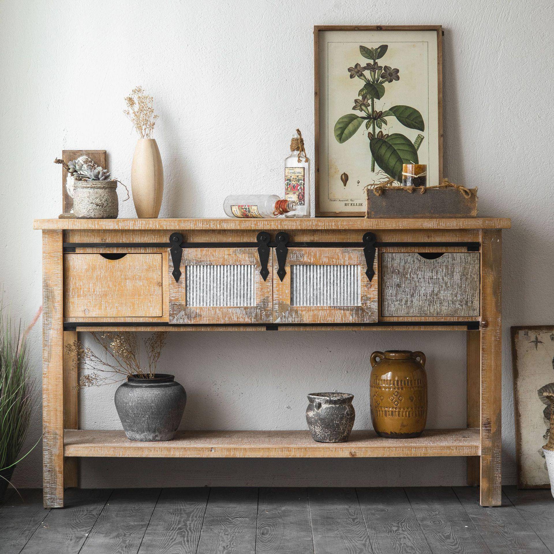 复古做旧实木置物桌做旧收纳储物柜抽屉式卧室大厅原木色供桌