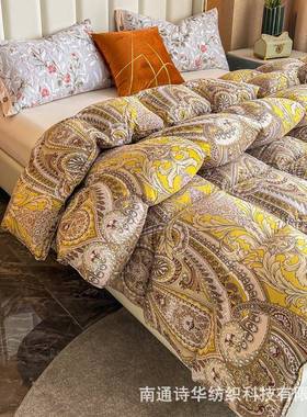 进口A+羽毛绒被95白鹅绒春秋被冬被子120支全棉保暖鹅绒被芯