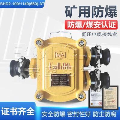 BHD2-100/1140(660)-3T矿用隔爆型压低电缆接线盒防爆100A三通
