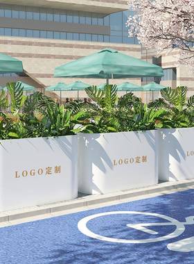 户外铁艺花箱庭院售楼部绿化种植花盆架商业广场隔断花箱市政护栏