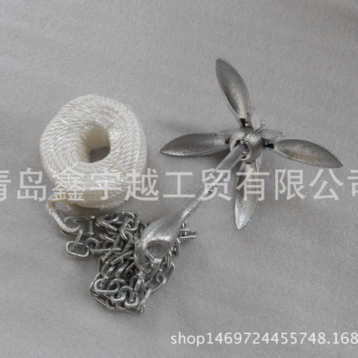 供应出口优质热镀锌热浸锌折叠锚伞形锚船锚组合四爪锚