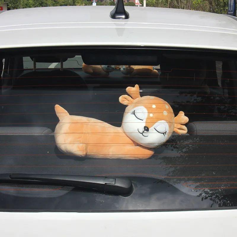 车载摆件一路平安鹿竹炭包公仔汽车后窗摆件新车除除异味碳包