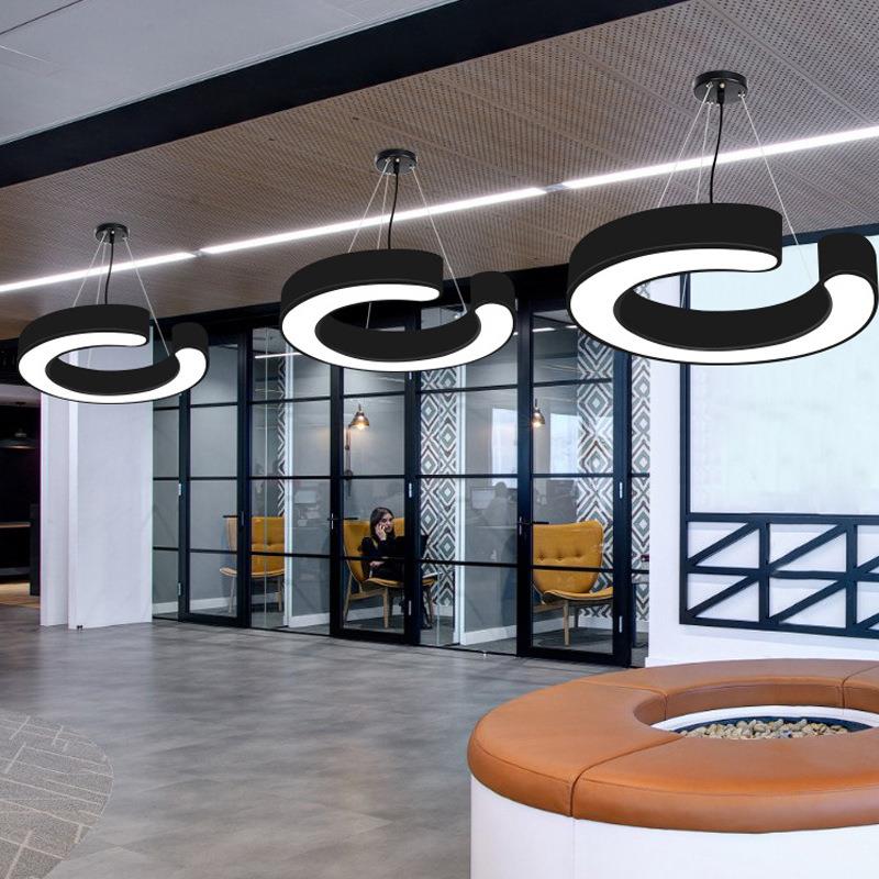 c字型c形前台现代简约异型灯创意组合办公室灯具餐厅卧室吧台吊灯