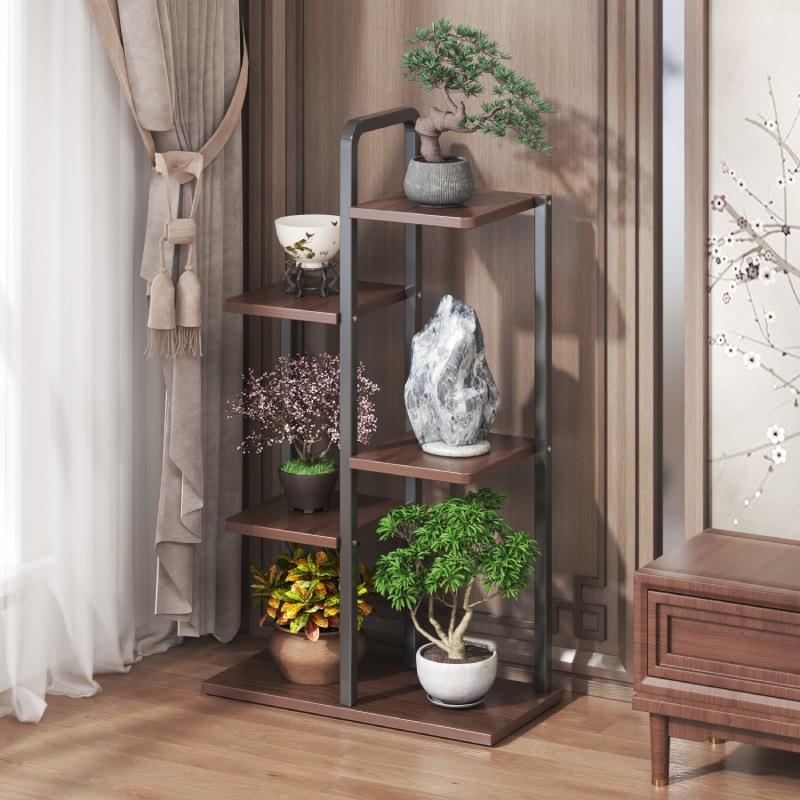 中式花架子客厅落地式置物架阳台2022新款铁艺多层植物摆放架