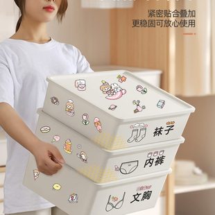 储物宿舍衣服衣物收纳箱盒 衣柜收纳神器家用塑料内衣整理筐抽屉式