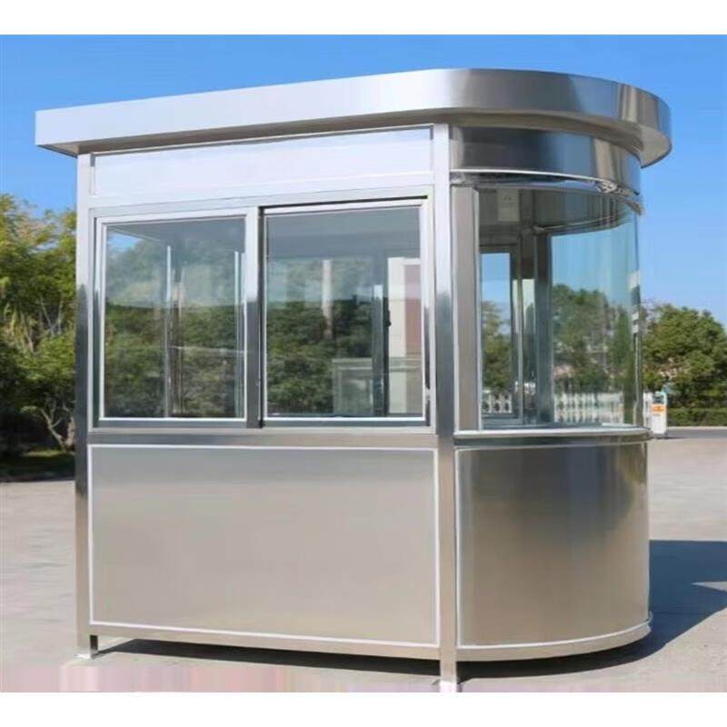 不锈钢钢结构岗亭收费亭小区门卫玻璃值班室可移动治安户外保安亭